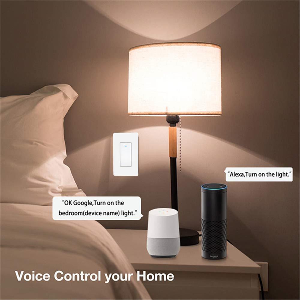 Alexa US Standard WiFi IP66 Rated PC 10A Touch Control Wall Light Button Switch Full House Coverage for Smart Home Device