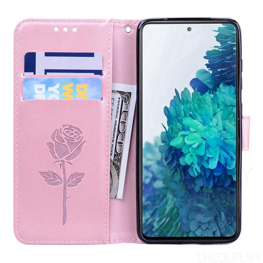 Rose Leder Brieftasche Flip Case Für OPPO A76 A96 A16 A77 A52 A72 A74 A54 A94 A78 5G A98 A15 A31 A91 A57 A16S A5 A9 2020 Hülle