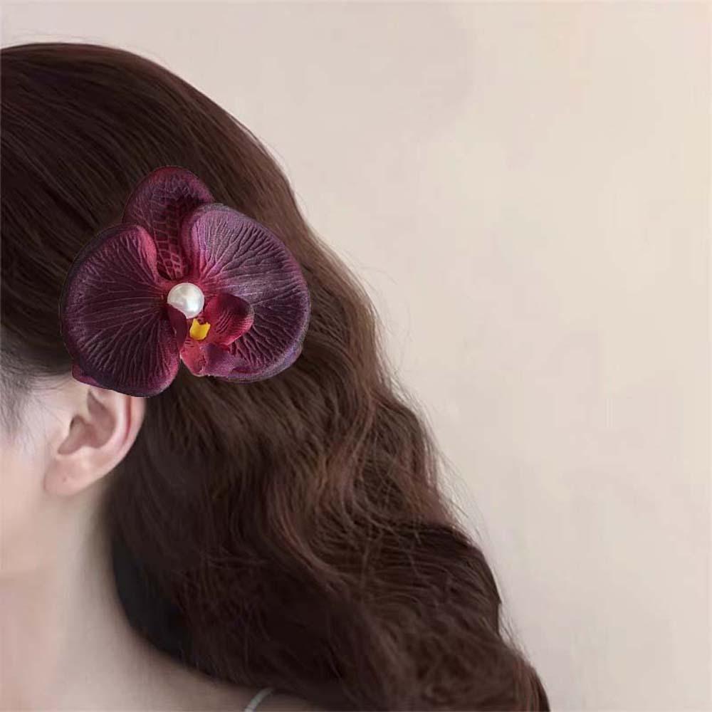 Thai Style Butterfly Orchid Hair Clip Bohemian Style Women Side Clip Orchid Flower Hairpin  Daily