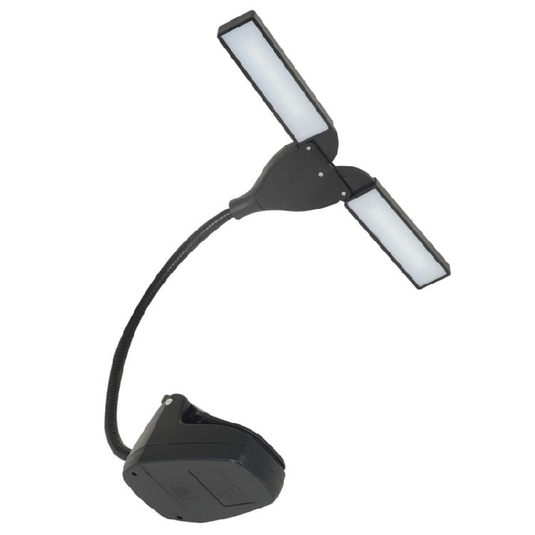 Flexibles LED Klemmleselicht LED Notenpultleuchte Lampe mit 2 Lampen