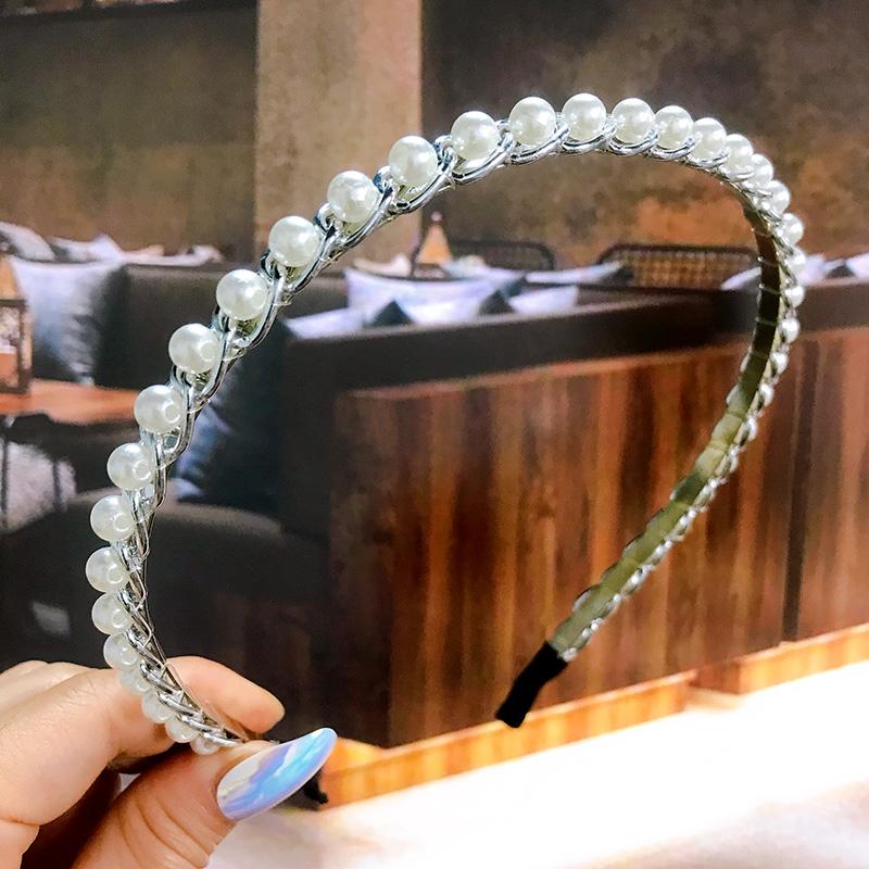 New  Acetate Chain Gold Silver Bezel Hairbands Women's Accessories Vintage Fashion Girls Headband Hoop Femme Hair Ornaments