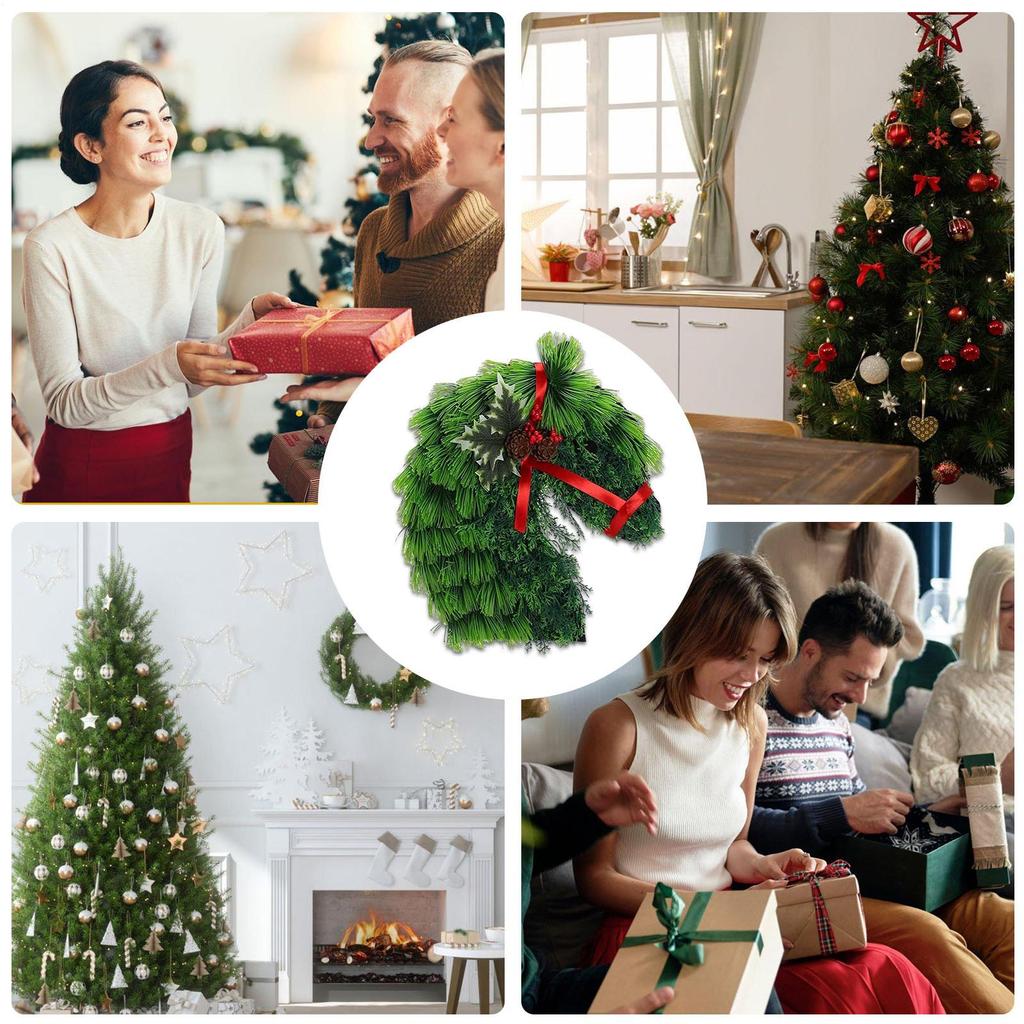 Faux Horsehead Wreath Farmhouse Festival Garland Artificial Christmas Horsehead Wreath For Mantle Kitchen Window Bedroom Living