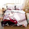 Set Biancheria da Letto Anime Nakiri Ayame Stampa 3D Copripiumino Set Letto Coperta Federa Piumone king Queen Size Ragazzi Adulto