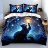 Celestial Cat Night Sky Set Exquisite Three-Piece Bedding Set Gift For Kids And Adults