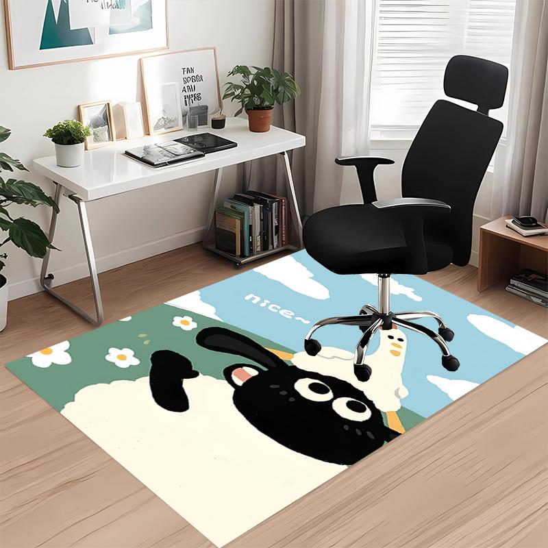 Shaun the Sheep Printed Carpetrugfor Office Chair Living Room Bedroom Kitchen Room Decor Gifts