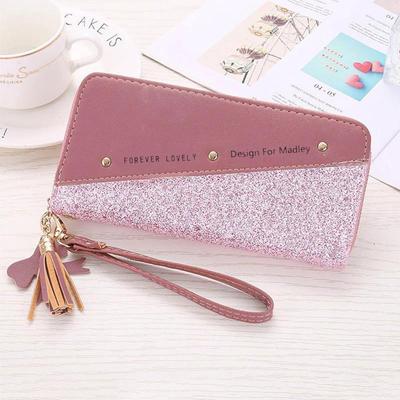 Cartera con purpurina y retazos de lentejuelas a la moda, monedero de piel sintética para mujer, carteras para mujer, regalos para niñas
