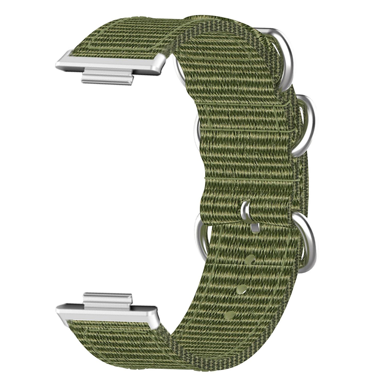 

Nylon Strap for Xiaomi Smart Band 9 Pro/8 Pro/Redmi Watch 5 eSIM/5/4 Three Ring Watch Band with Metal Connector Army Green