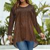 Damenmode Große Größe Rundhals Langarm Casual Print Lose Pullover Top