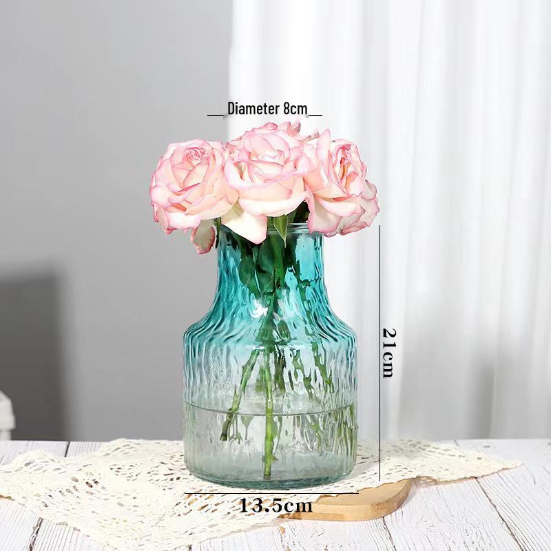 Nordic Cone-Shaped Transparent Glass Vase for Lucky Bamboo and Flowers