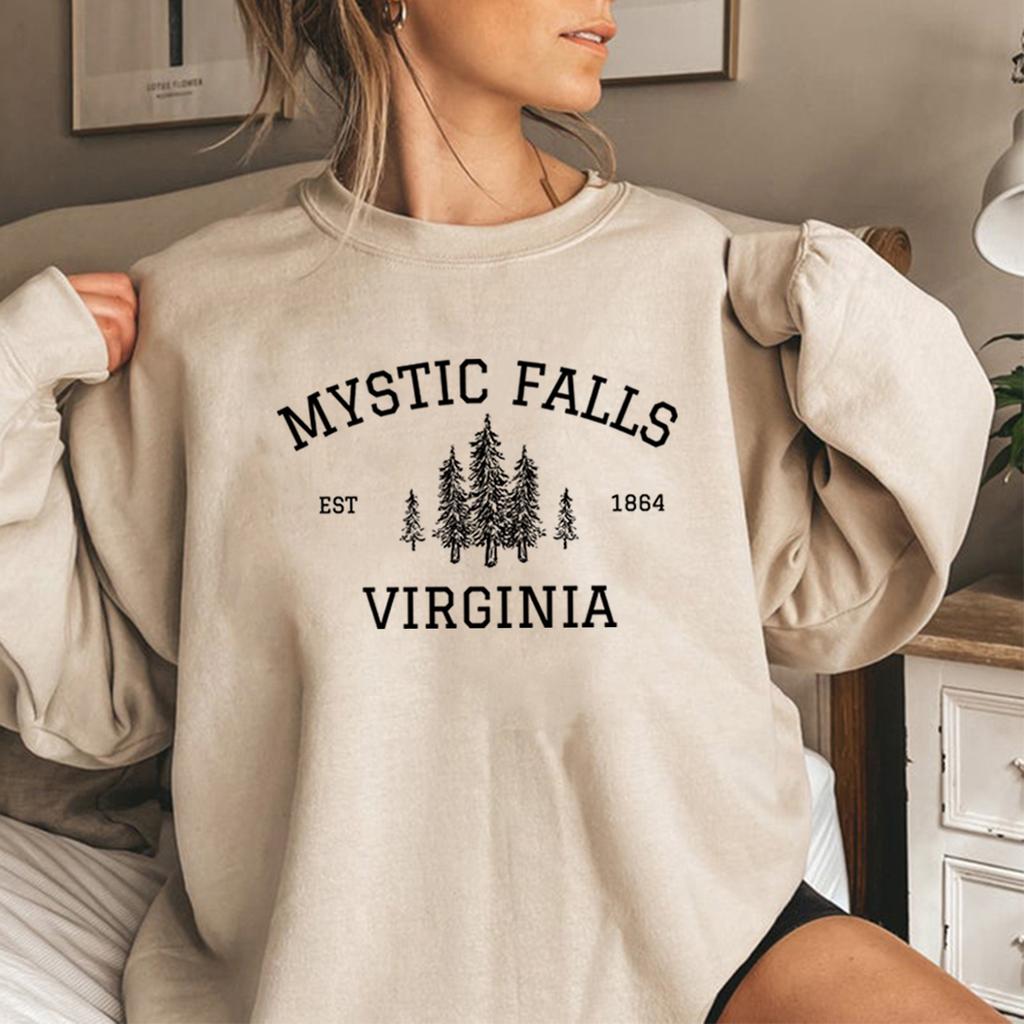 Mikina Mystic Falls Virginia Vampire Fan Svetr Salvatore Brothers Mikina Unisex Mikiny s dlouhým rukávem Volnočasové svetry