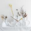 Handmade European Dried Flower Arrangement in Irregular Ceramic Vase for Living Room Decor