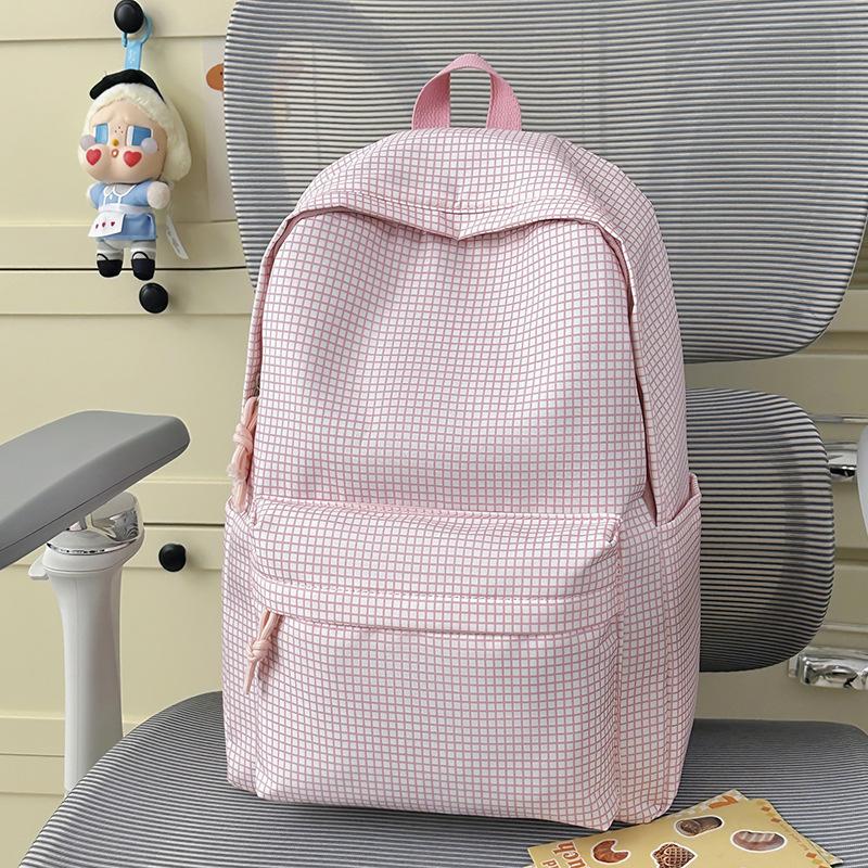Zaino Scolastico Campus Zaino Scolastico Edizione Coreana Femminile ins Zaino Semplice a Quadri Studente delle Scuole Superiori Grande Capacità Zaino da Viaggio per il Tempo Libero
