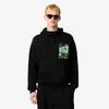 Lacoste Men's Tennis Court Graphic Lightly Brushed Loose Fit Hooded Pullover Sweatshirt SH6406-55N031