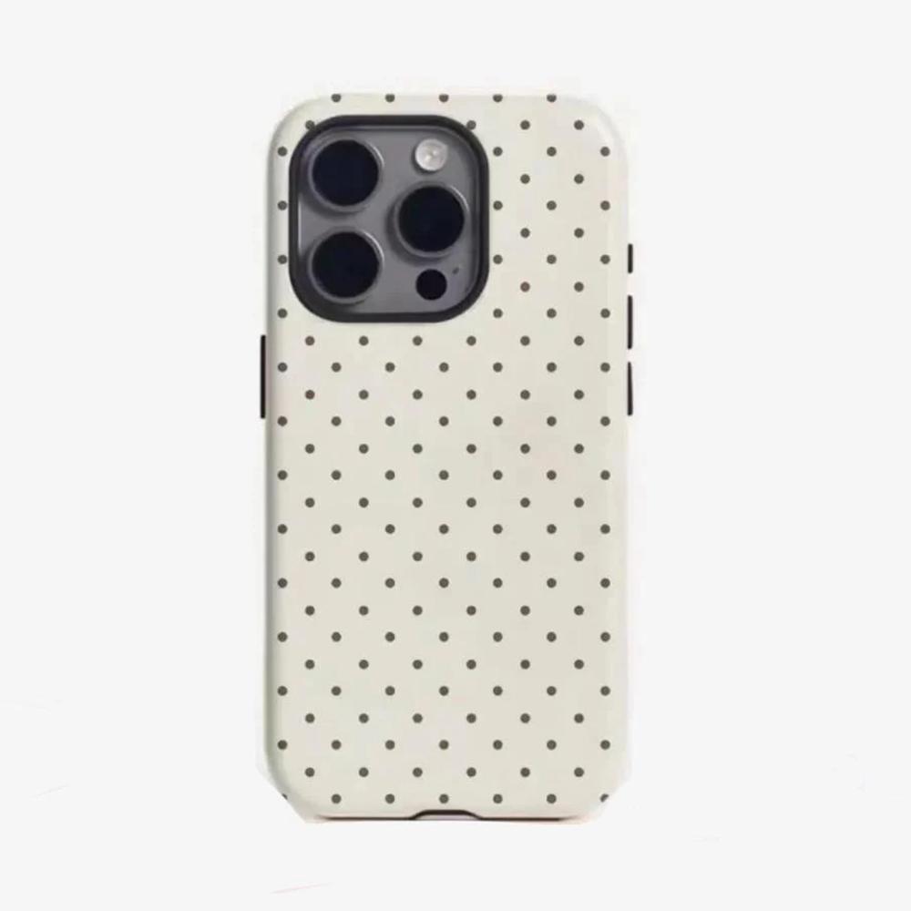 Luxury Clmj Ins Korea Dot Stripe Series Phone Case for iPhone 17 16 15 14 13 12 11 X Air Pro Max Plus Double-layer Back Cover