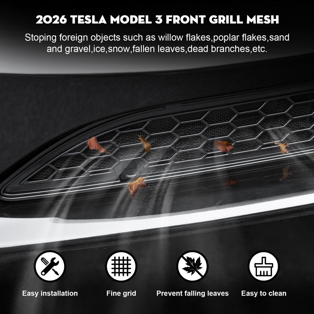 For 2026 Tesla Model 3 Grille Mesh Insect (With Camera Version) Anti-Insect Net Lower Bumper Intake Grille Air Inlet Vent Cover