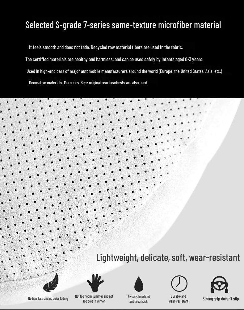 Suede Neck Support Pillow for Maserati Quattroporte, Ghibli, Levante & Maybach Car Seats.