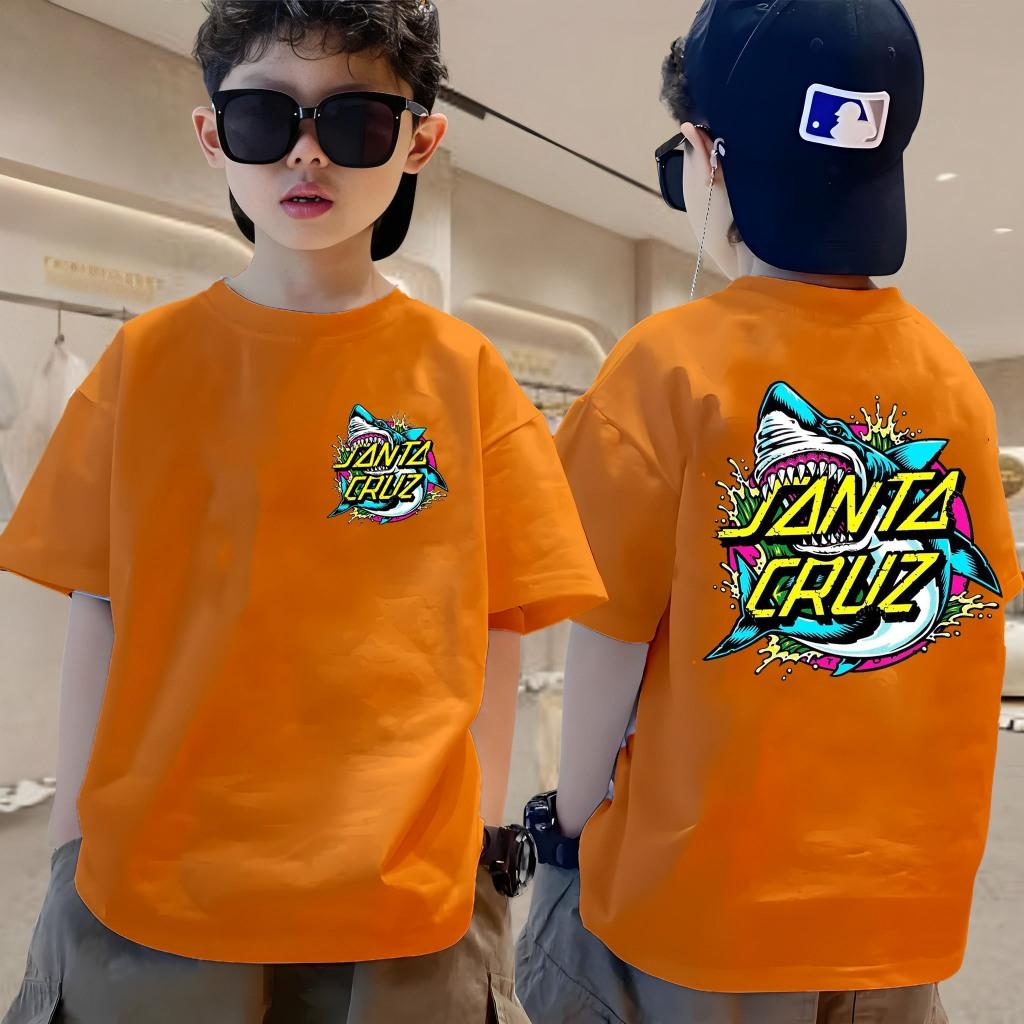 Boys and girls' T-shirts paired with printed children's short sleeved T-shirts, summer new style