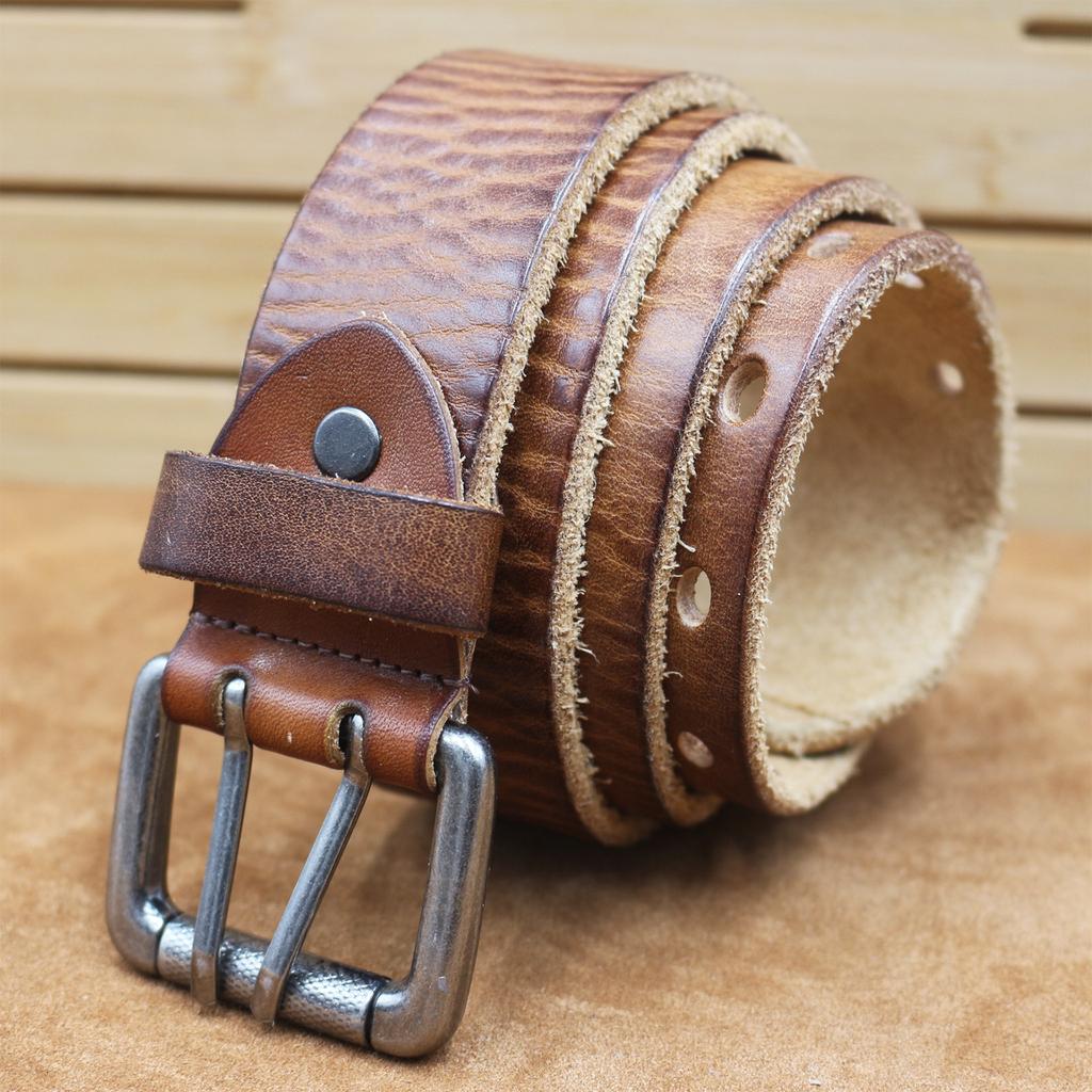 New Italian Imported Thickened Top Layer Cowhide Belt, Genuine Leather Pin Buckle Korean Version Versatile Men's Jeans Belt