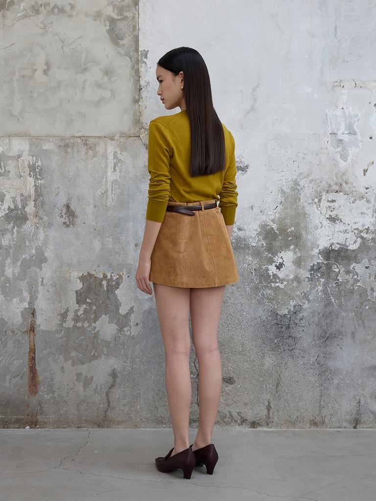 THE BOONDOCK SAINTS Round Neck Wool Kint Top Mustard
