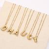 Stainless Steel 18K Gold Plated Alphabet Pendant Necklace