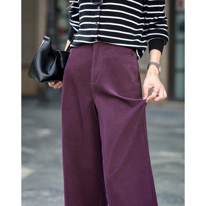 Demana Women's 100% Cotton Corduroy Straight-Leg Casual Pants