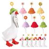 1 Set Goose Statue Mini Knitted Hat with Adjustable Strap Desktop Goose Crochet Cap
