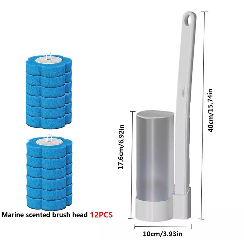 Disposable Toilet Brush Replacement Brush Head Cleaning Brush Kit Toilet Bowl Brush Long Handle Wall-mounted Wc Accessories Tool
