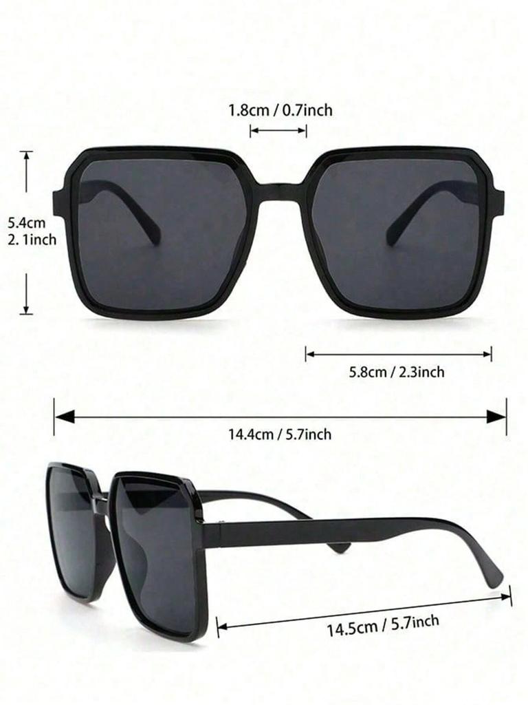 6PCS Mixed Set Fashion Glasses Large Square Frame Stylish Glasses Oval Frame Simple Glasses Unisex Suitable for Daily Wear