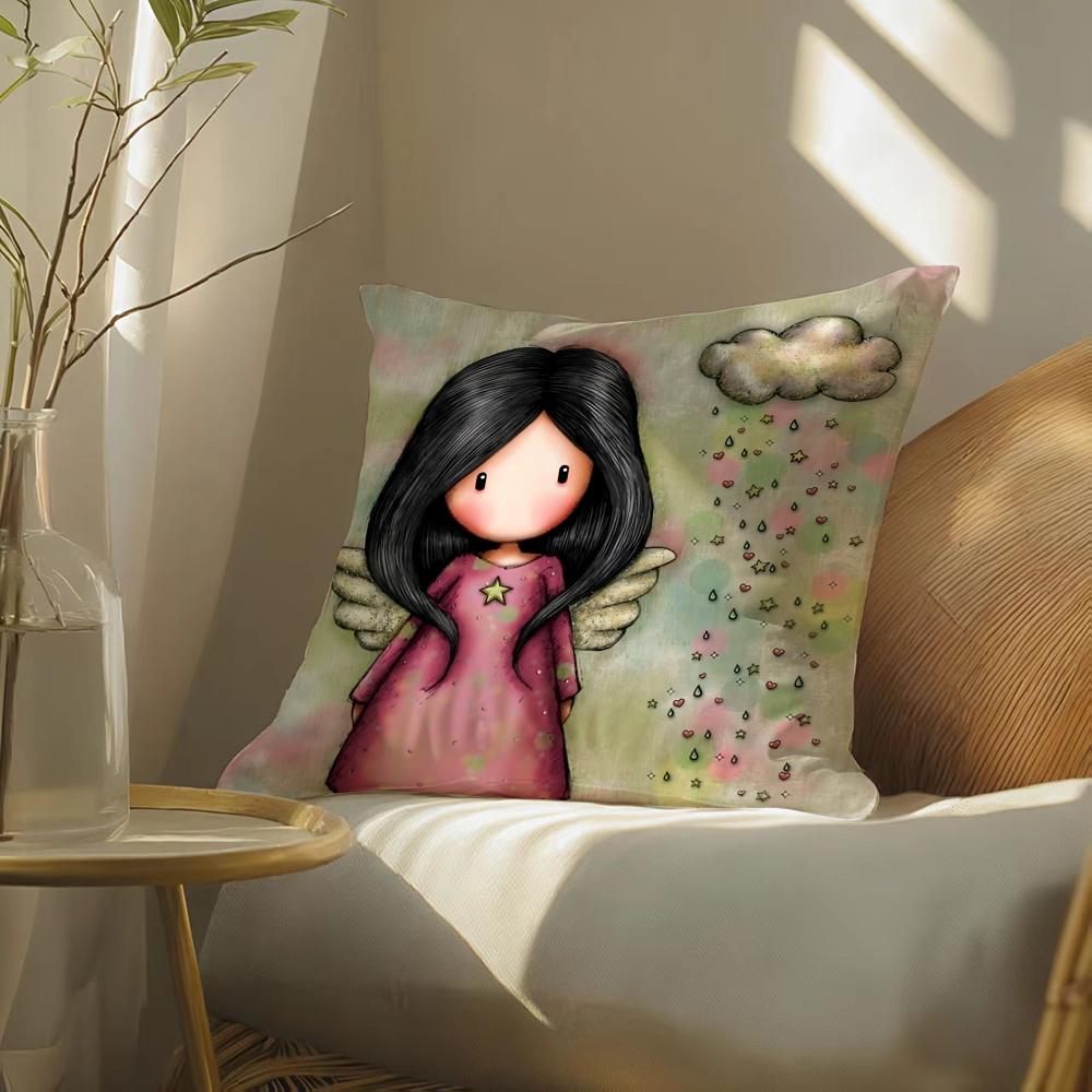 Cartoon S-Santoro Gorjuss Pillow Case Pattern Printed Pillowcase For Living Room Sofa Cushion Cover & Bedroom Decor