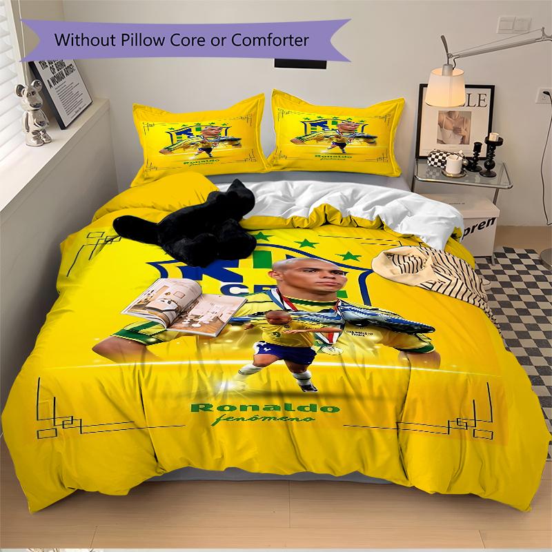 3 Pezzi Set Biancheria da Letto Leggenda del Brasile Ronaldo Per Tutte le Misure Nuovo Copriletto Stampato 3D Piumone Copripiumino Federa Decorazione Camera da Letto