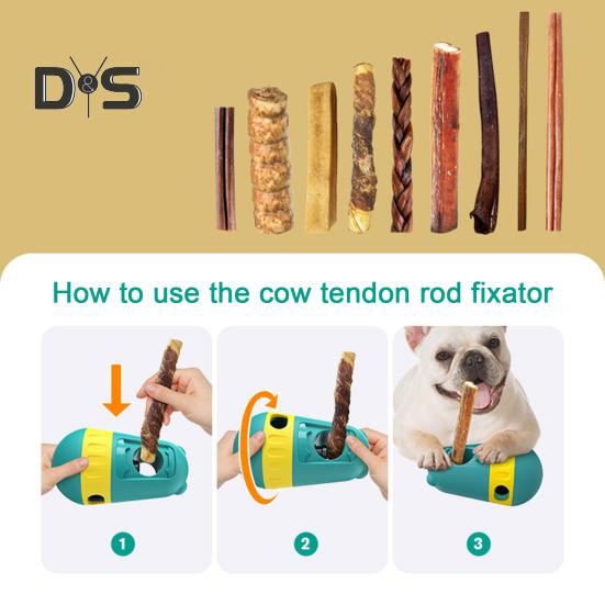 Dog Puzzle Feeder Dog Treat Dispensing Toy with Anti-choking Bully Sticks Holder Interactive Puppy Slow Feeder for Small Medium Large Dogs