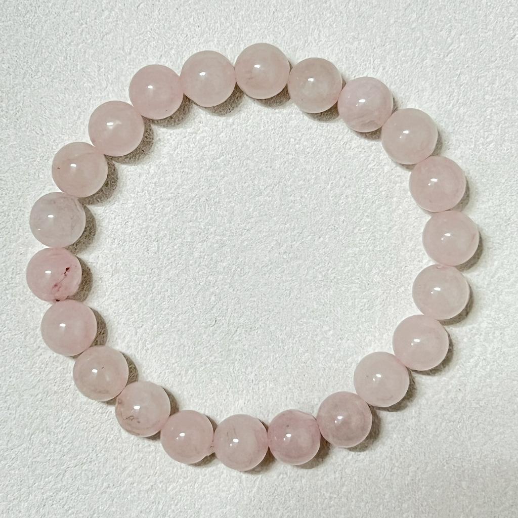Pink Crystal Bracelet for Women 8mm Round Beads Beaded Bracelets 10mm Semi-Precious Gemstone Bangle Jewelry Gifts