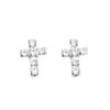 All-Copper Rhinestone Cross Stud Earrings for Women