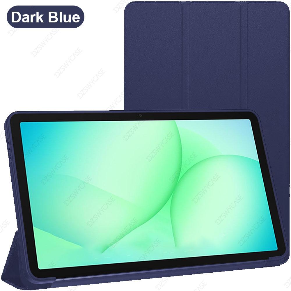 Étui en Silicone pour Samsung Galaxy Tab A9/A11 8,7 pouces SM-X110 X130, Housse à Rabat Fine avec Support Tri-pli, Support Veille/Réveil Automatique