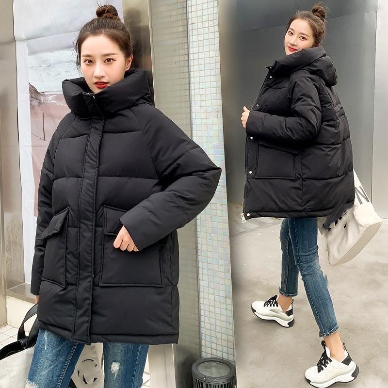 Down Cotton Clothing Women's Winter Small Style Mid-length Small Children's Winter Hooded Wide