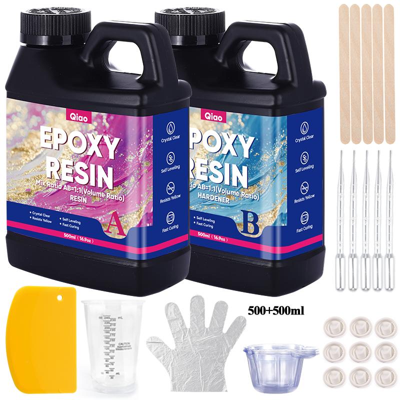 High Gloss 1:1 Epoxy Resin – Fast Curing & Heat Resistant Epoxy Reisn for Art, Jewelry, Furniture Tops & Handmade Crafts DIY