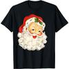 Vintage Weihnachten Weihnachtsmann Gesicht Altmodisches T-Shirt(1)