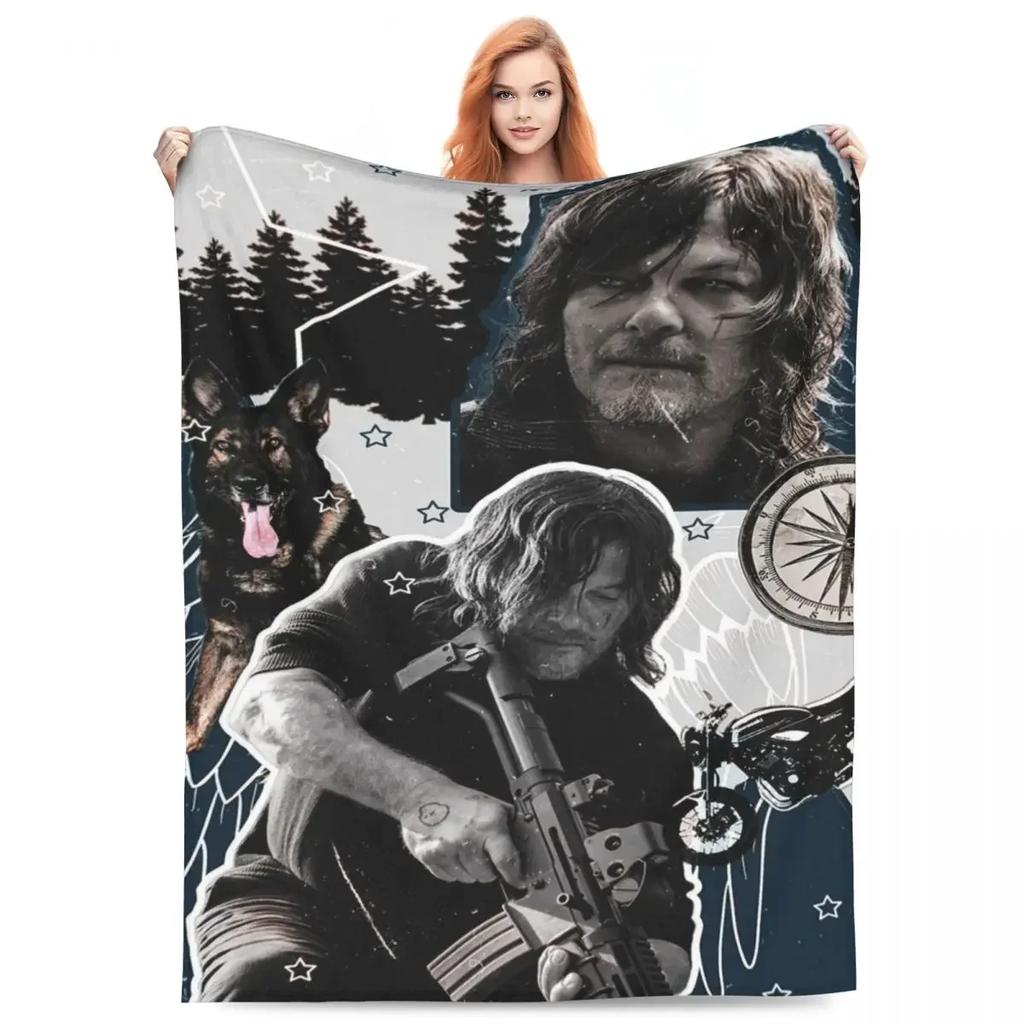 Throw Blanket The Walking Dead Daryl Dixon Micro Fleece Blanket Four Sizes Trendy Warm For Living Room AntiPilling Blanket
