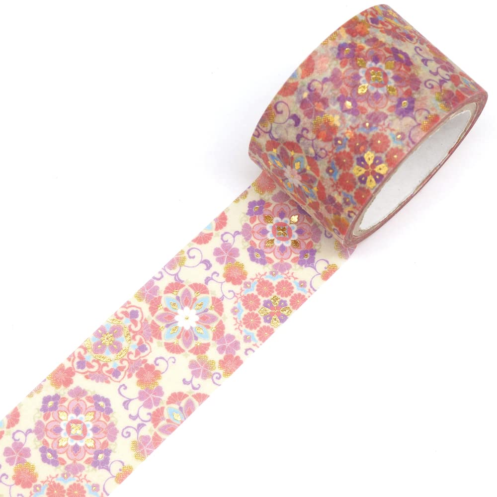 Kamiiso Sansho Kimonobi Flower Pattern GR-1054 25mm×5m