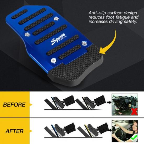 3 PCS Blue Car Universal Non-Slip Manual Transmission Brake Foot Pedal Pad Cover