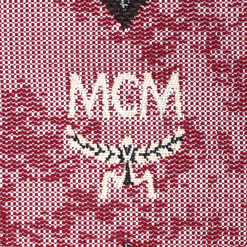 MCM Printed Pattern Logo Shoulder Tote Bag Red MWSBATQ01RE001