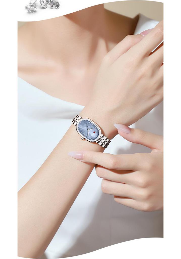 OFNS Luxury Women's Watch: Mother-of-Pearl Dial, Quartz, Diamond Accents, Waterproof, Elegant Office Accessory.