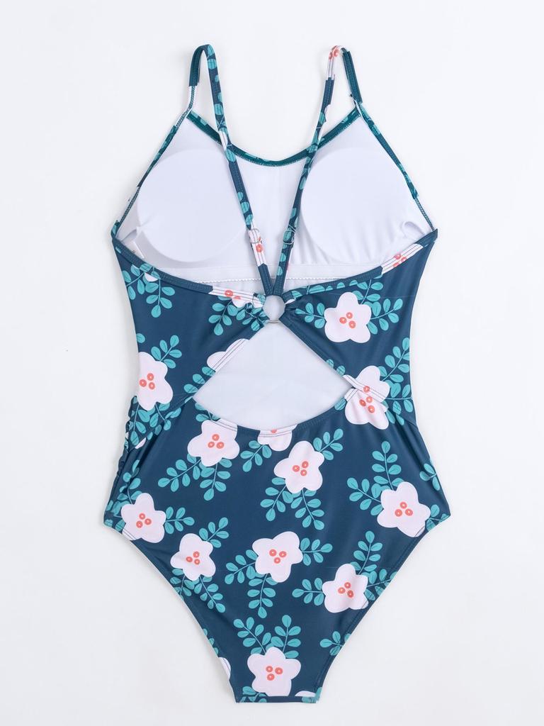 Floral One-Piece Slimming Fashion Women's Bikini Swimsuit