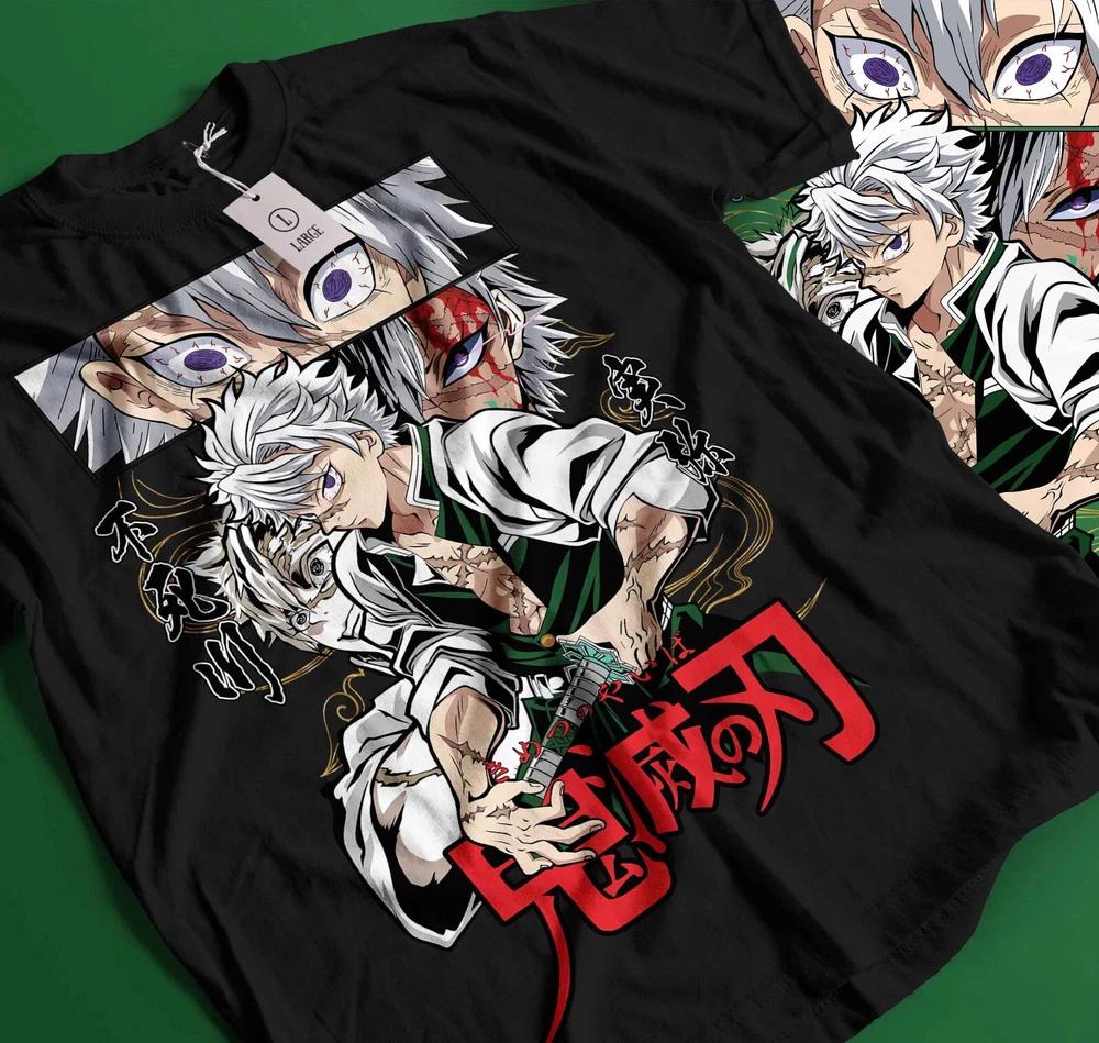 Sanemi Shinazugawa Wind Hashira Demon Slayer Black TShirt S