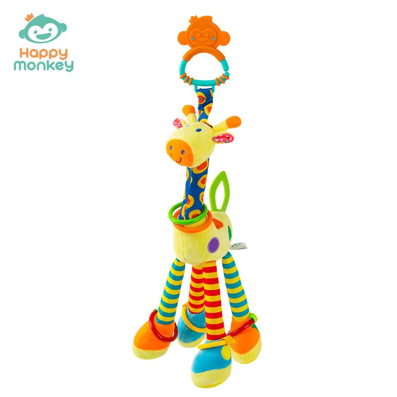 קוף שמח ג'ירפה צעצוע תלוי מרגיע לעגלה לניובורנים