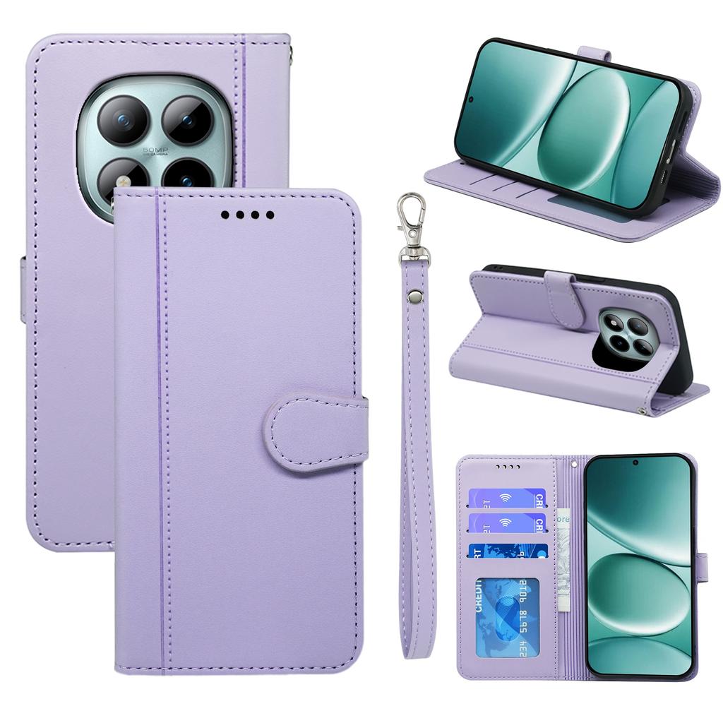 Pro Xiaomi Poco M8 Pro 5G/Redmi Note 15 Pro+ 5G (Globální) Peněženkové pouzdro Magnetické zapínání Kožený kryt na telefon s popruhem