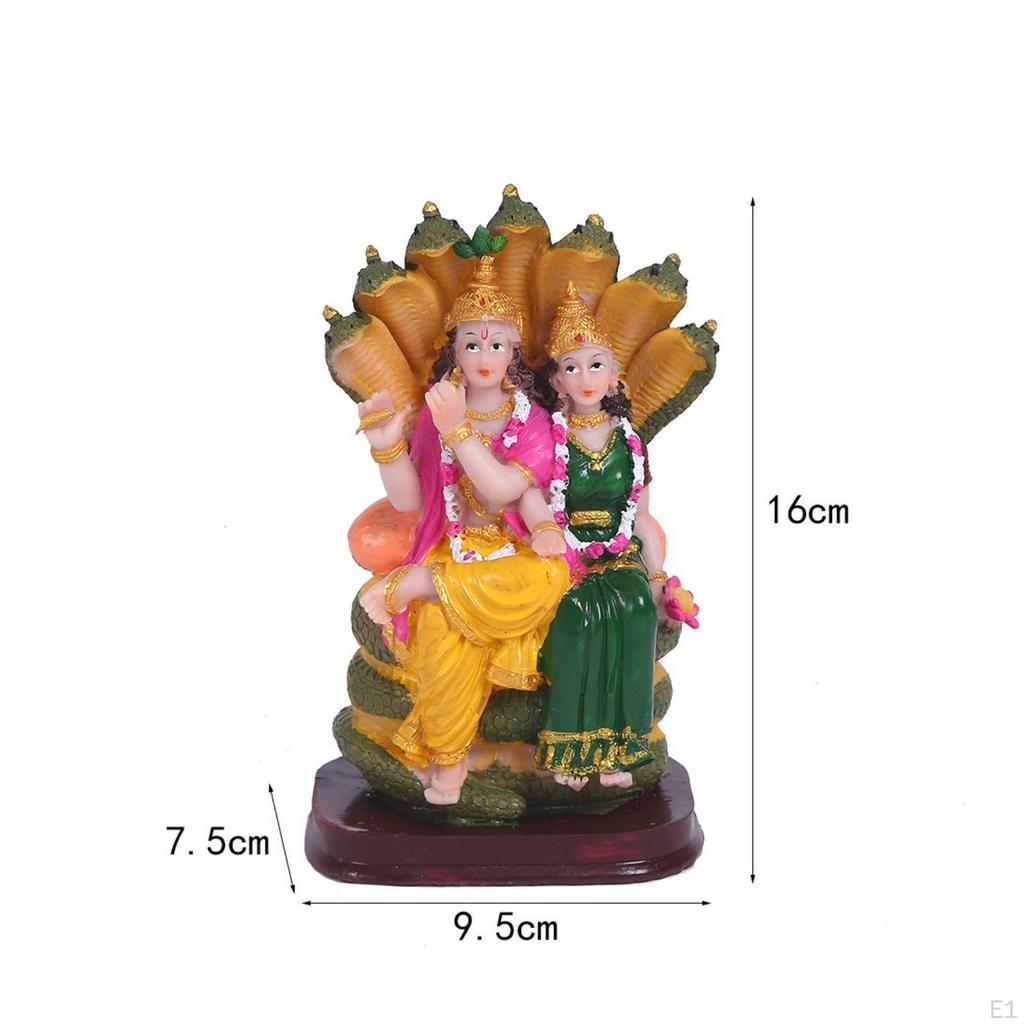 Hindu Deity Couple Figurine Auspicious Gift Resin God Idol Symbol of Prosperity