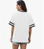 2026 Women's V-Neck Striped Color Block Loose Casual Sports Top