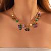 Unique Mask Necklace with Oil Drip Finish Delicate Charm Necklace Fashion Collarbone Chain Perfect for Fashion Lovers