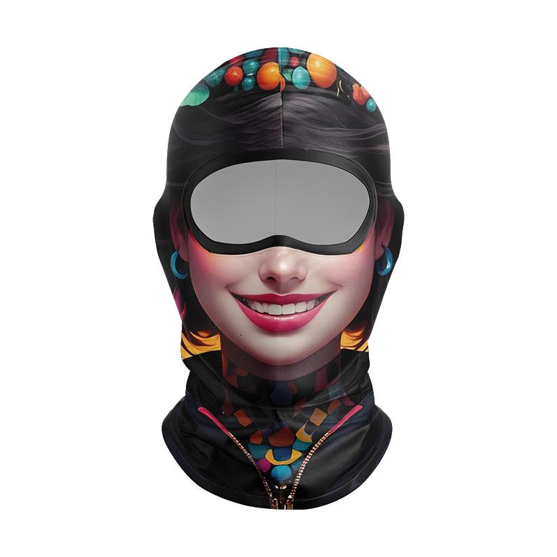 Balaclava New 3D Human Face Outdoor Cycling Mask Breathable Quick-drying UV Sun Protection and Dustproof Ice Silk Full Face Mask